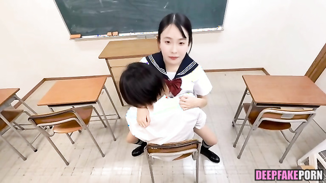 Face Swap Sakura Sakakura (坂倉花) Schoolgirl having sex