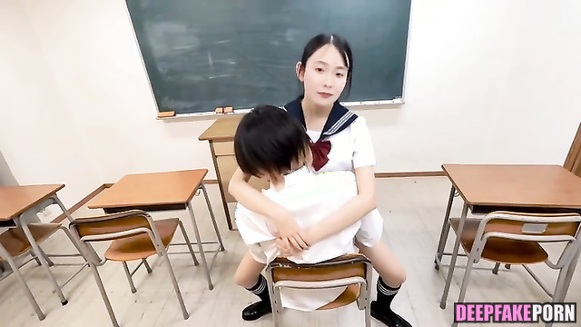 Face Swap Sakura Sakakura (坂倉花) Schoolgirl having sex