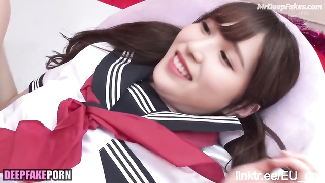 Mina 미나 TWICE/트와이스 plays sexy in schoolgirl costume 가짜 포르노 fake porn